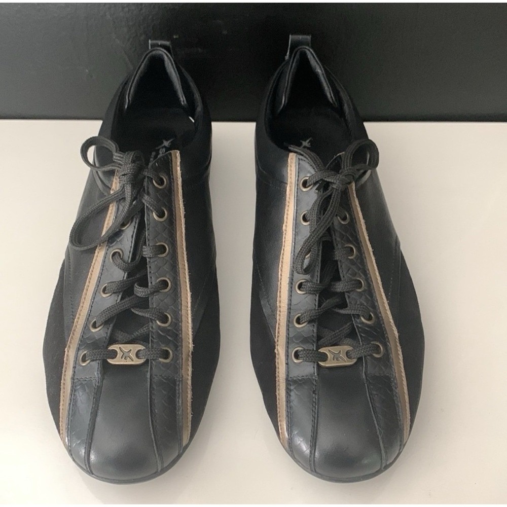 Xsensible Stretch Leather Sneakers Women 39 Black Excellent Walking Comfort Shoe